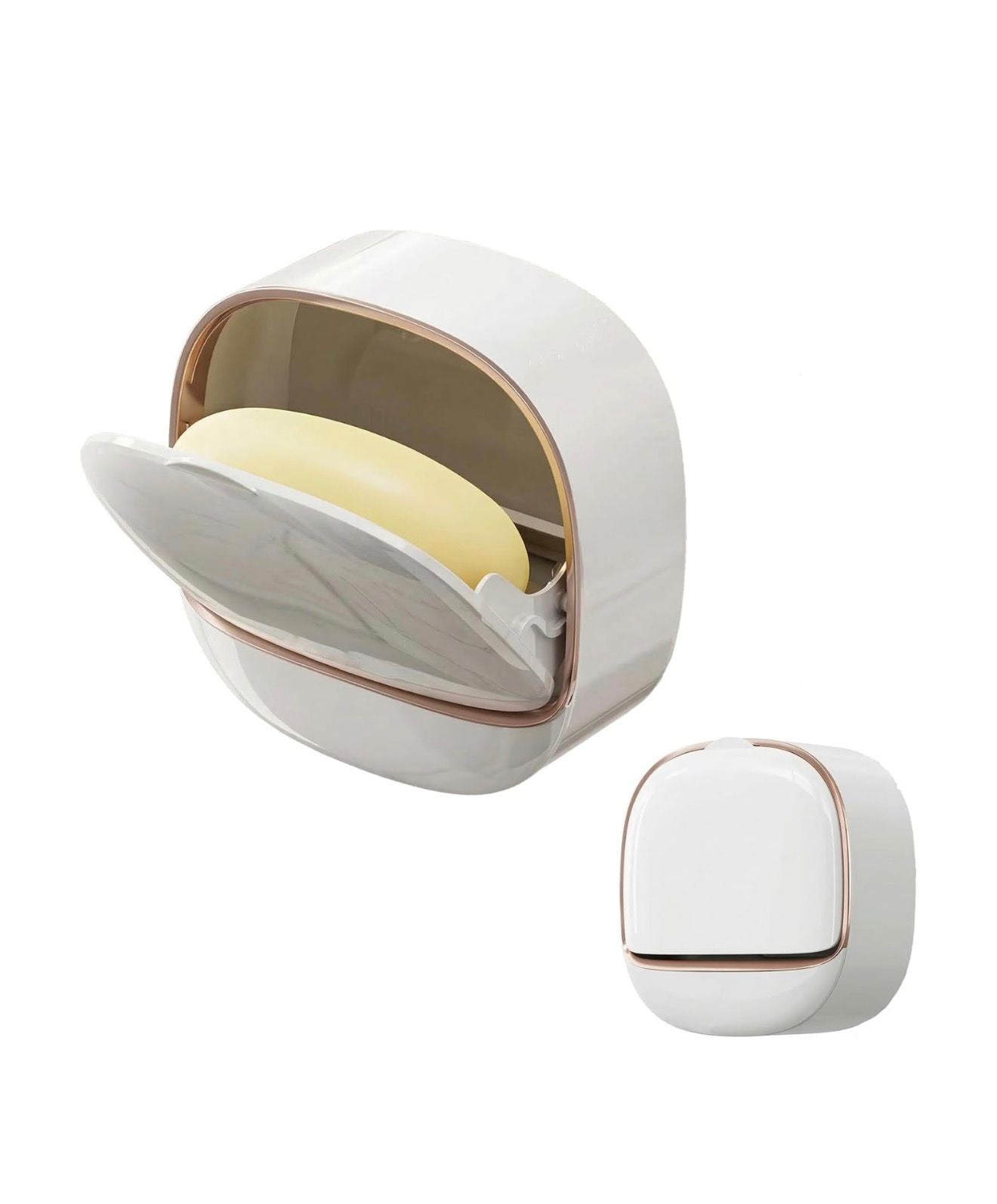 Luxury Soap Holder with Drain Tray, Waterproof Soap Dish with Drainage Box, Soap Box, Soap Dish with Lid, Wall Mounted Drain Sox for Bathroom