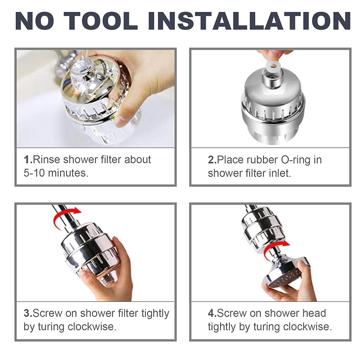 Shower and Tap Filter for Hard Water | 15-Stage Filtration Protects Hair and Skin | Water Softener for tap