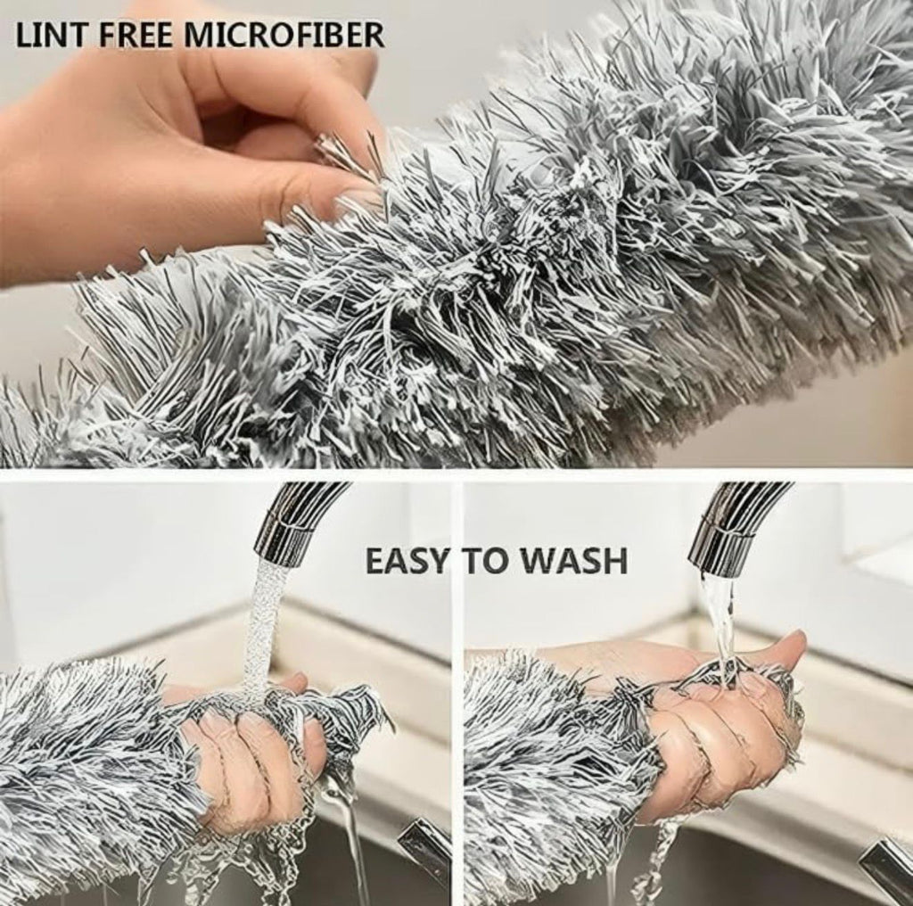 Microfiber Feather Duster for Cleaning with Telescopic Extension Pole Long Upto 100 Inches