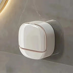 Luxury Soap Holder with Drain Tray, Waterproof Soap Dish with Drainage Box, Soap Box, Soap Dish with Lid, Wall Mounted Drain Sox for Bathroom