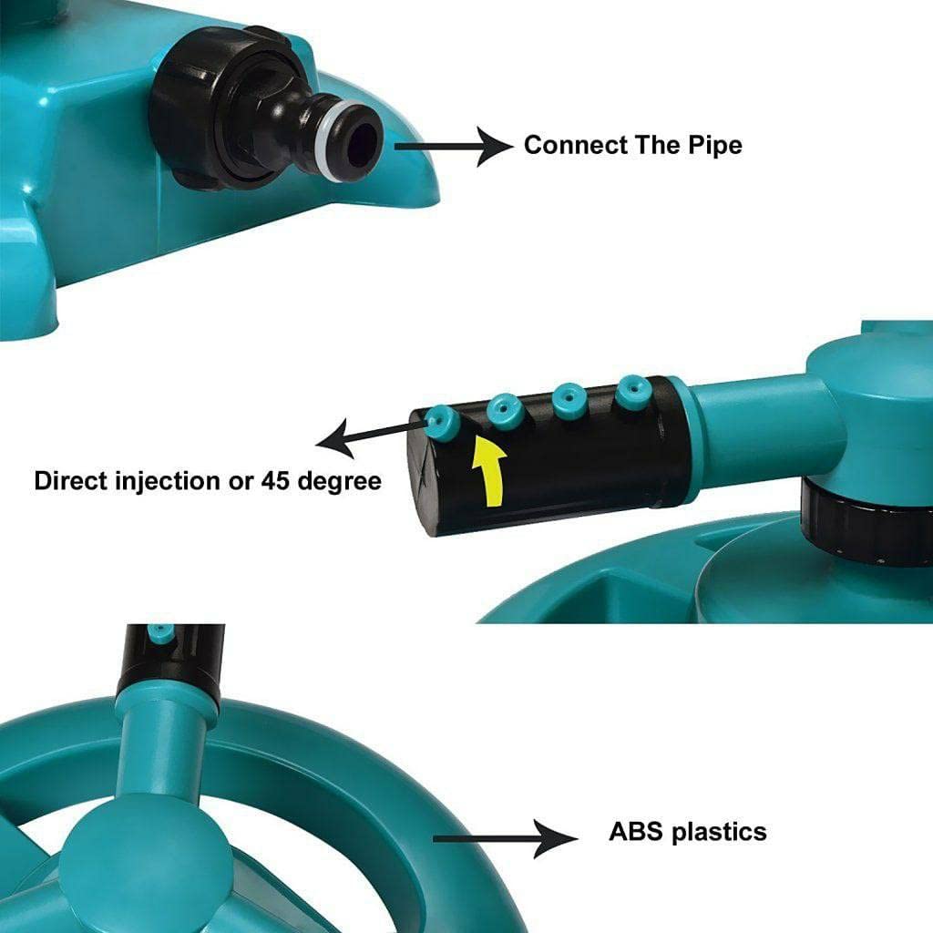 Garden Sprinkler, Adjustable 360 Degree Rotation Lawn Sprinkler, Large Area Coverage, Multipurpose Yard Sprinklers for Plant Irrigation and Kids Playing
