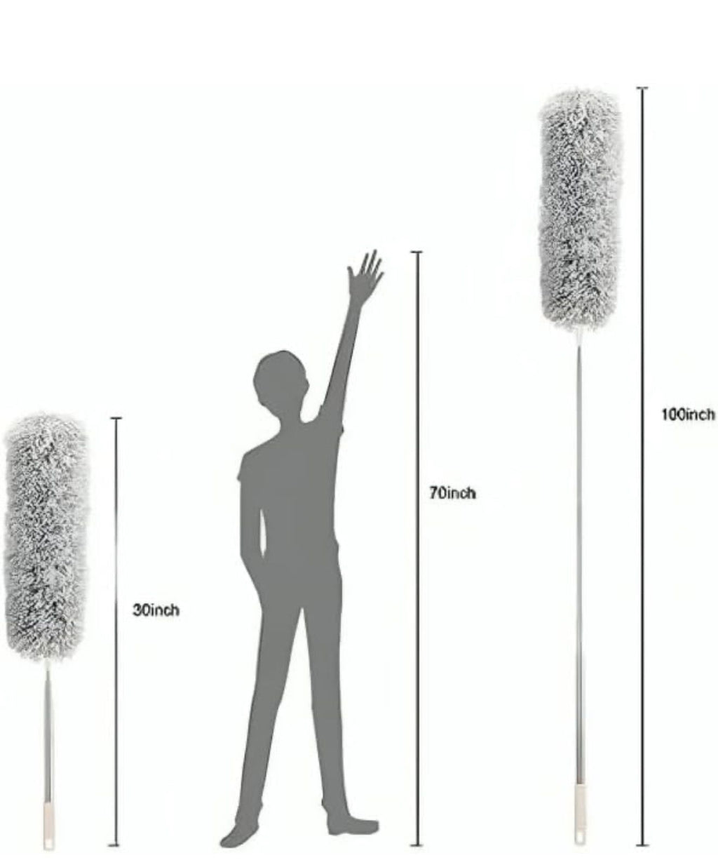 Microfiber Feather Duster for Cleaning with Telescopic Extension Pole Long Upto 100 Inches